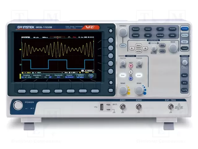 اسیلوسکوپ رومیزی GDS 1102B اینستک 100 مگاهرتز 2 کانال با نرخ نمونه برداری 1GSa/s