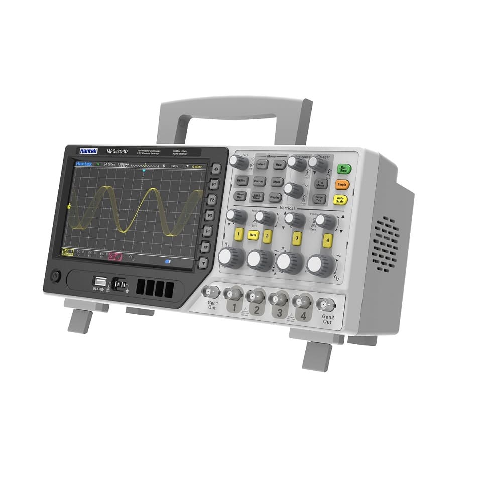 اسیلوسکوپ رومیزی MPO6204D هانتک 200 مگاهرتز 4 کانال با نرخ نمونه برداری 1GSa/s